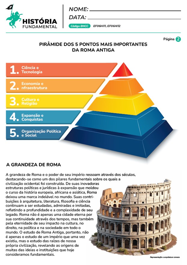 Atividades de história fundamental 2 de acordo com a BNCC em PDF para imprimir - do 6° ao 9° ano